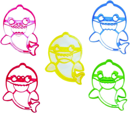 INSPIRED BY BABY SHARK FAMILY DADDY MOMMY COOKIE CUTTER SET OF 5, MADE IN USA PR1158