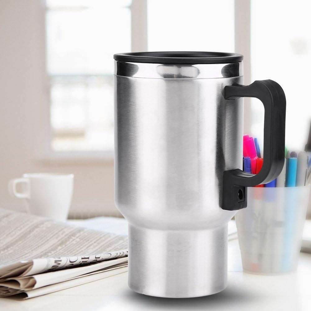 Hot Water Kettle Electric, Travel Kettle, 12V 450ml Stainless Steel Car Heating Cup, Portable
