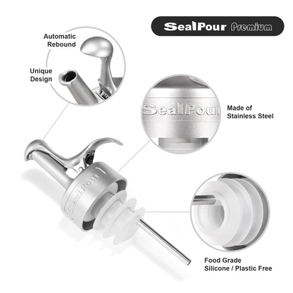 Liquor Pour Spouts, Liquor Bottle Pourer Spouts, Alcohol Pour Spouts,Bar Pour Spouts,Suitable for Alcohol, Beverage, Vinegar, Wine for Bar Accessories-2Pcs