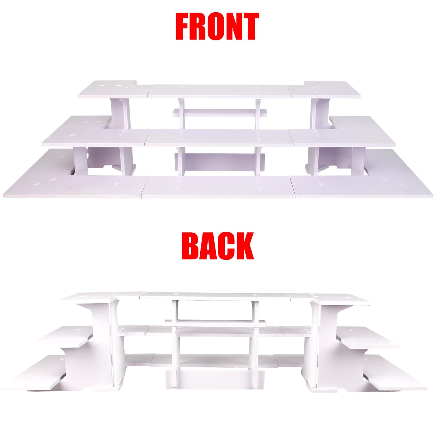 HAOWUJIN 3 Tier Corner Retail Display Stand Portable Product Shelves, White Store Retail Display Stand, Cupcake Stand, Candle Tumbler Display Rack for Craft Shows, Trade Shows, Farmers Market
