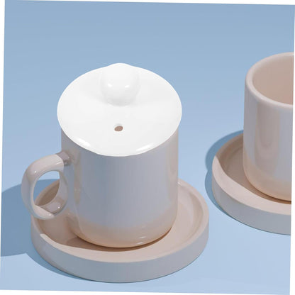 White Ceramic Teapot Lid Replacement, Polished Cover for Porcelain Teaware, Kitchen Accessory