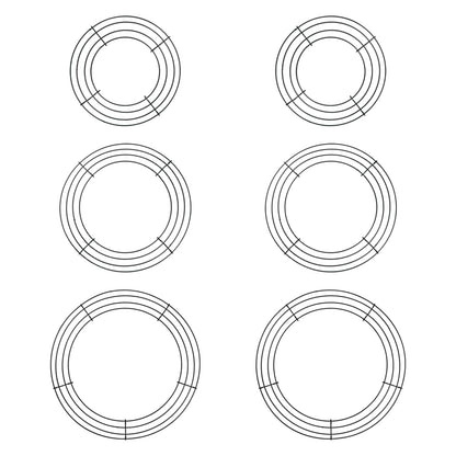 Mormchlots 6pcs Wreath Frame,Metal Wreath Form Dark Green Wire Rings,DIY Round Wreaths for Crafts & Floral Decorations on Weddings/Christmas Home Party Celebrations（Mix）
