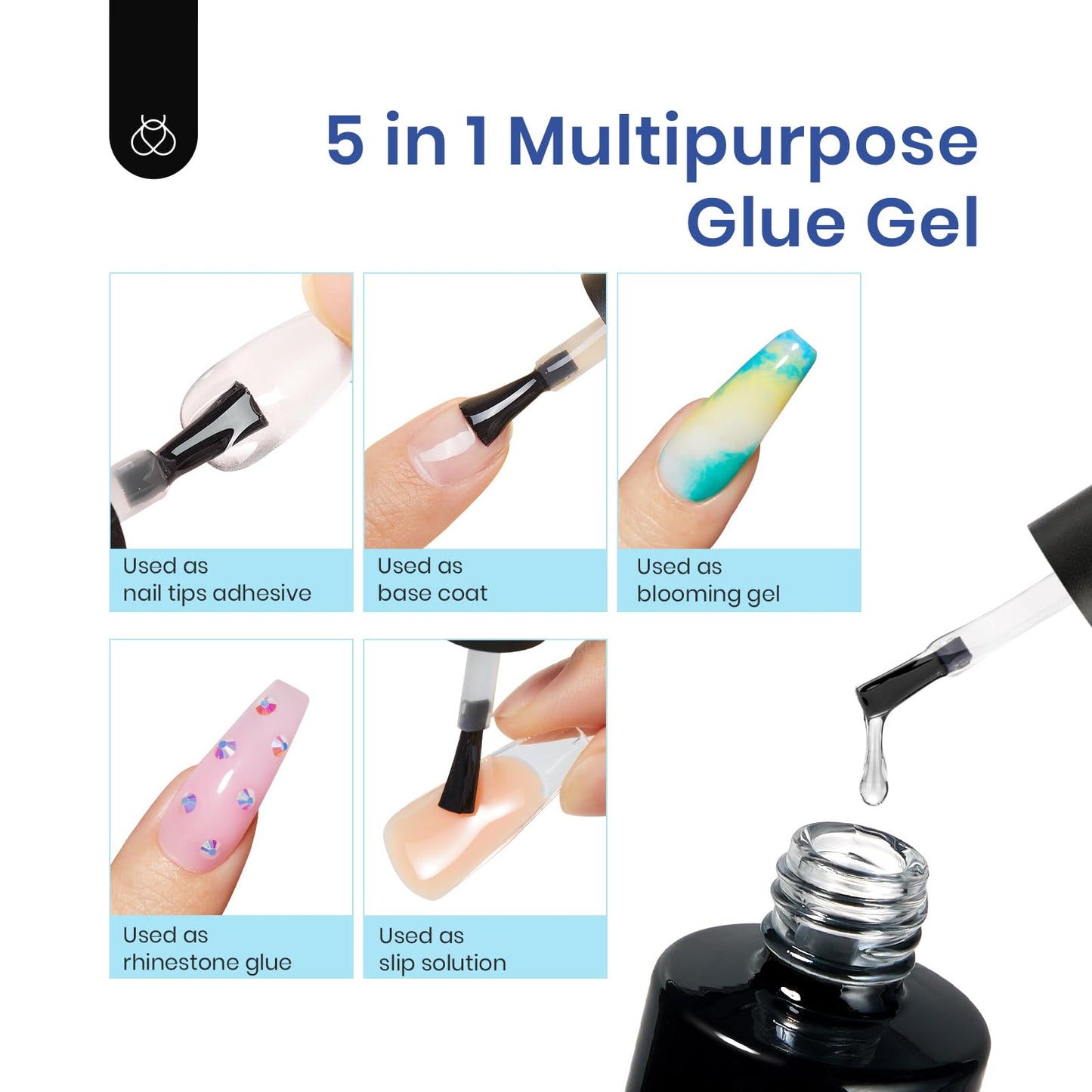 Beetles Gel Nail Extension Kit Almond Shape, Easy 9 in 1 Glue Uv Led Set Etch X Nail Tips Short Almond Half Matte Tips, Gift for Women & Girls, 504 pcs