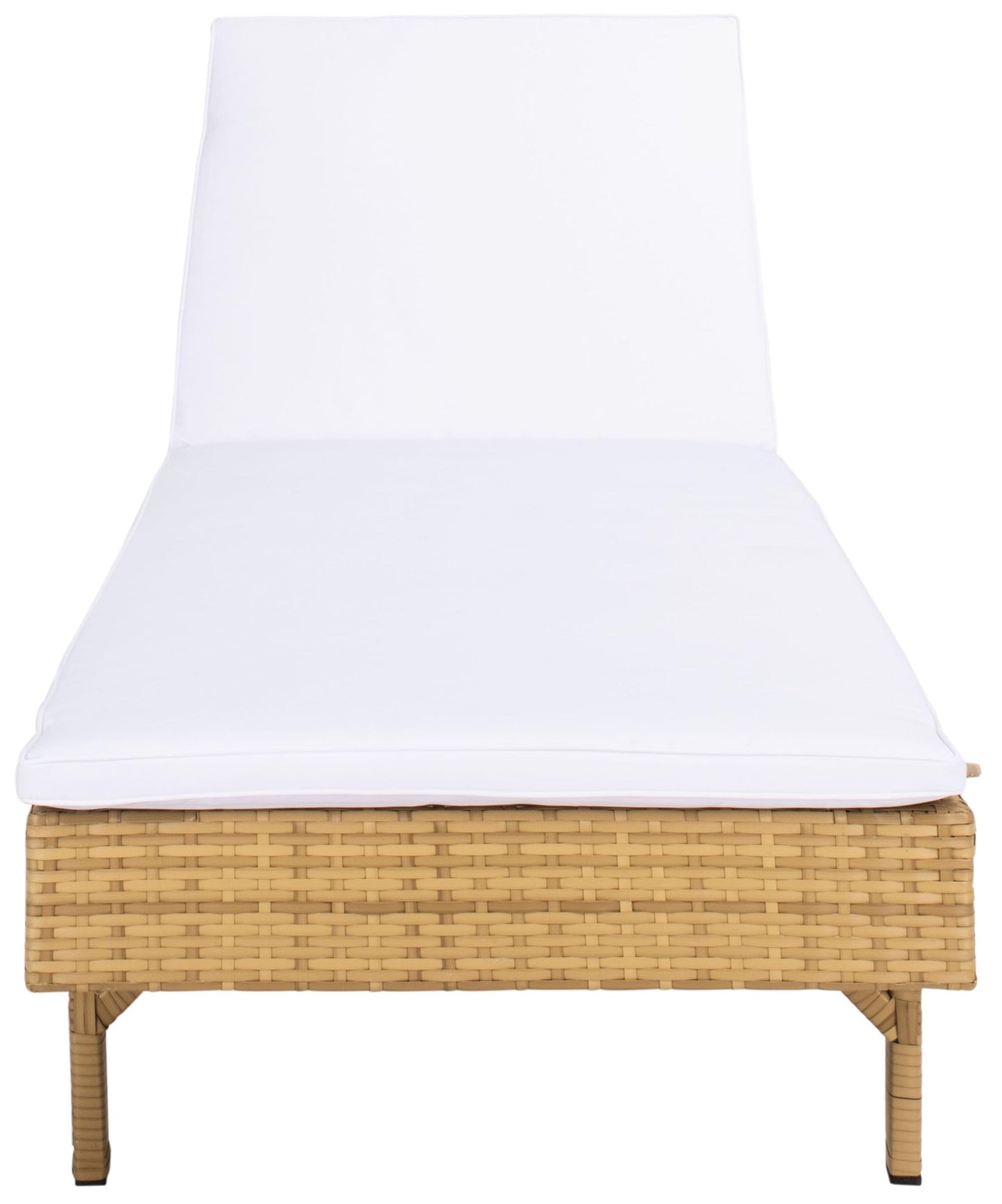 SAFAVIEH Outdoor - Cam Chaise Lounge Chair - Brown & White - Faux Wicker Rattan & Steel Frame with Cushion - Modern Adjustable Design - Ideal for Patio, Deck, Poolside, Backyard (PAT7501D)