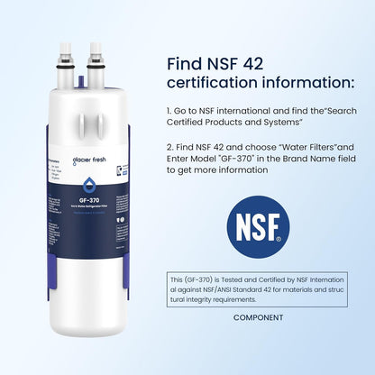 GLACIER FRESH W1029537A Refrigerator Water Filter 1 Pack Compatible with W10295370A, EDR1RXD1, 46-9930