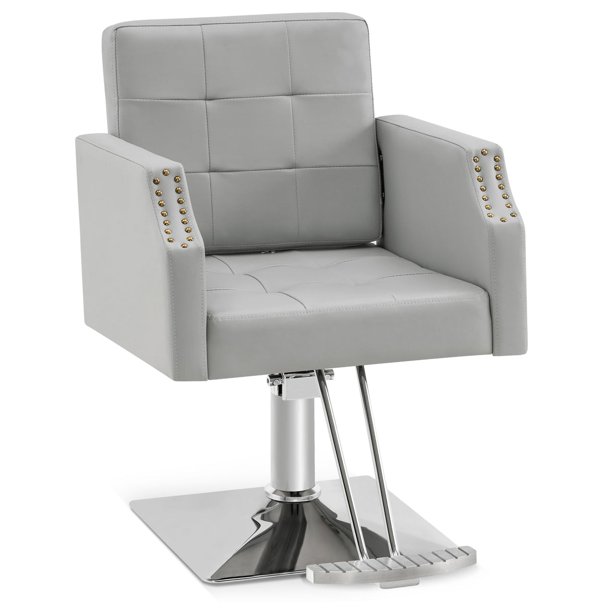 BarberPub Classic Salon Chair for Hair Stylist,Hydraulic Barber Styling Chair,Beauty Salon Spa Equipment 8818 (Grey)