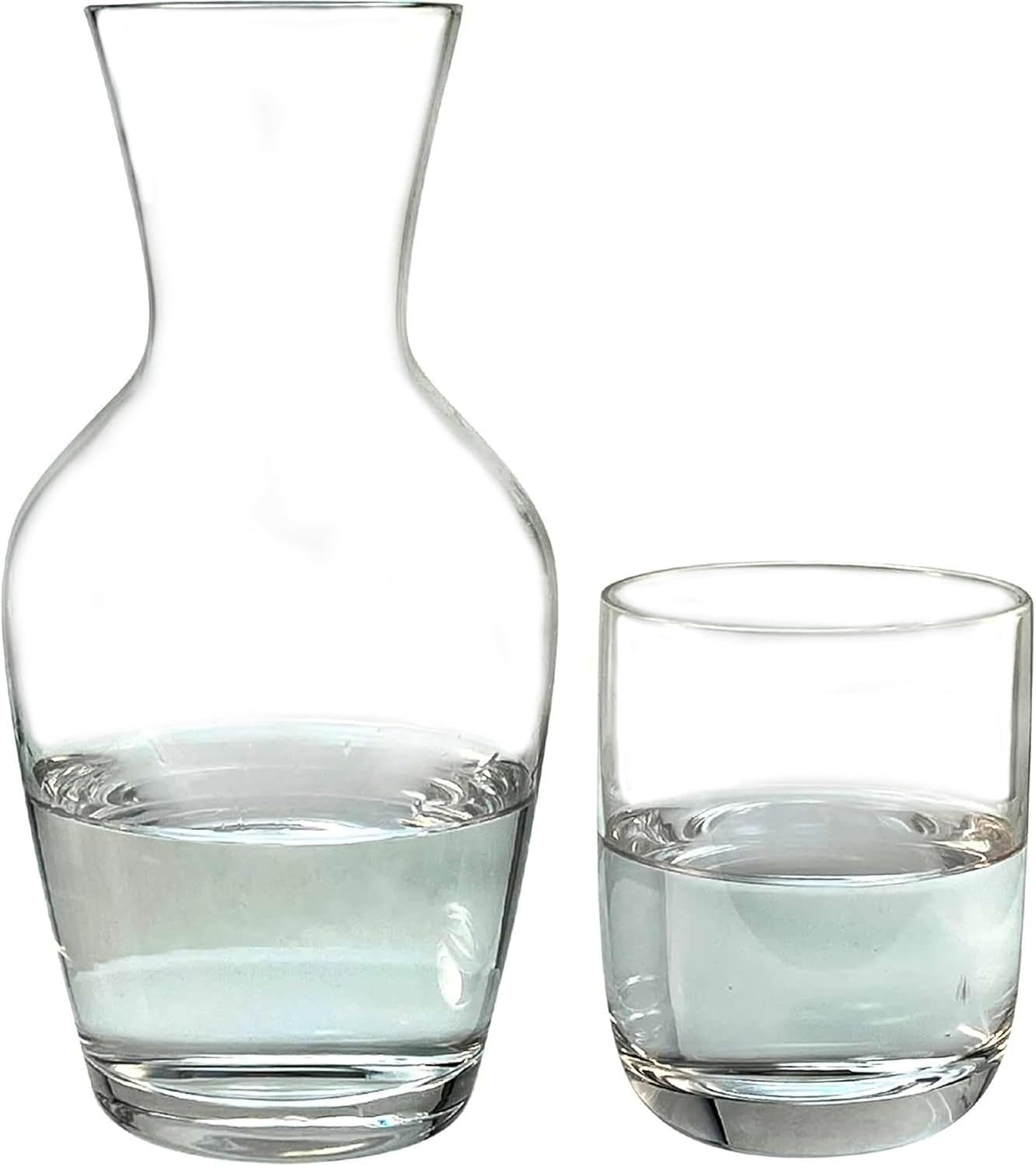 26 oz Lily's Home Water Carafe, With Glass Cup as Lid, Bedside Water Carafe for Bedroom, Bathroom, or Kitchen, Ideal