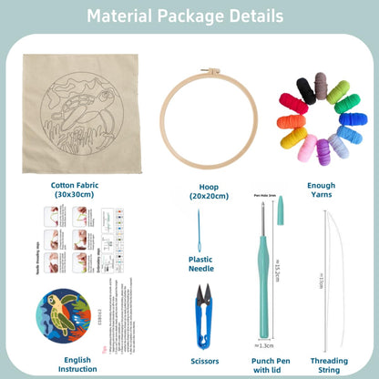 Punch Needle Kits Black Raven on Black Tree Under Moon DIY Embroidery Starter Set with Hoop Easy for Beginners Stress Relief Handmade Craft Hobby and Home Decor 20x20cm-3