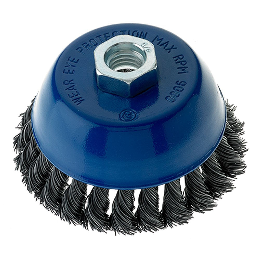 Mercer Industries 189030 - 4" x 5/8"-11 Knot Cup Brush, .020 Carbon Steel Wire