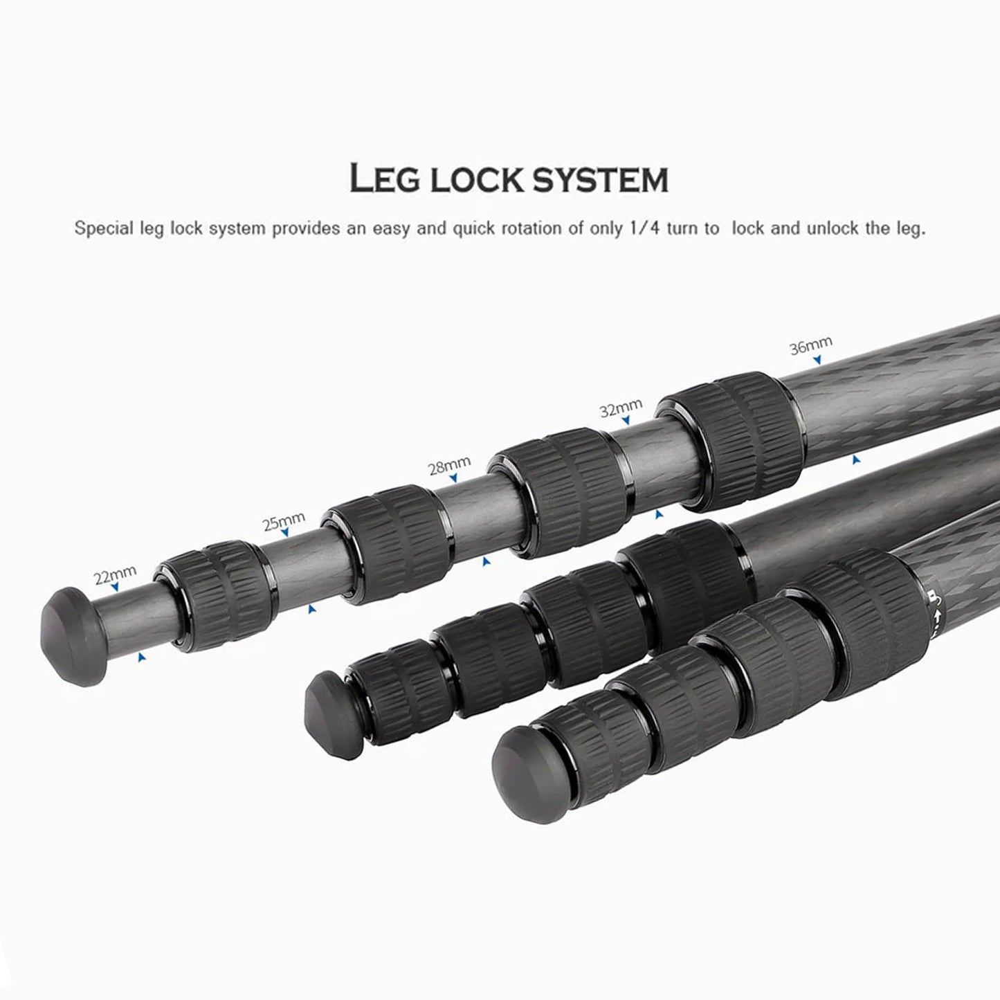 Leofoto Professional Camera Tripod, 63.9" Compact Carbon Fiber Tripod for DSLR Video Camcorder, 5 Leg Sections, 360° Ball Head, Max Load 20KG/44Lb (LS-365CX+LH-47)