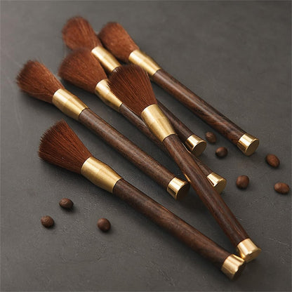 Coffee Grinder Cleaning Brush, Wood Handle & Natural Bristles, Espresso Dusting Tool for Home Kitchen, Brown