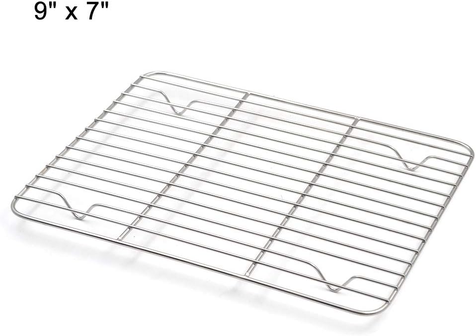 Aspire Cooling Rack 2 Pack | 9" x 7" Stainless Steel Baking Racks for Cooking, Baking, Roasting, Grilling
