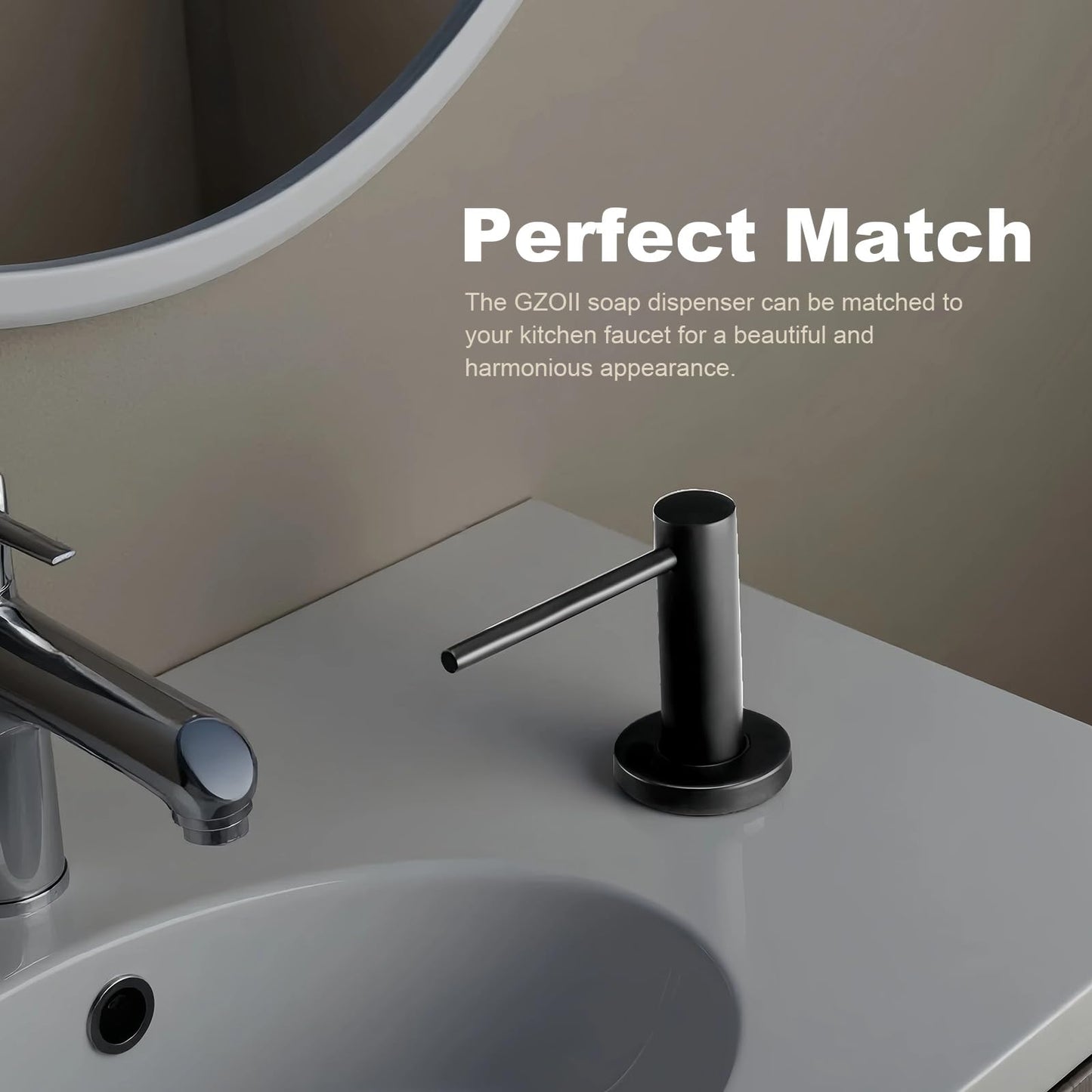 Soap Dispenser for Kitchean Sink, Built in Black Soap Dispenser Stainless Steel Soap Pump with 40" Extension Tube and 500ml Bottle Easy to Refill