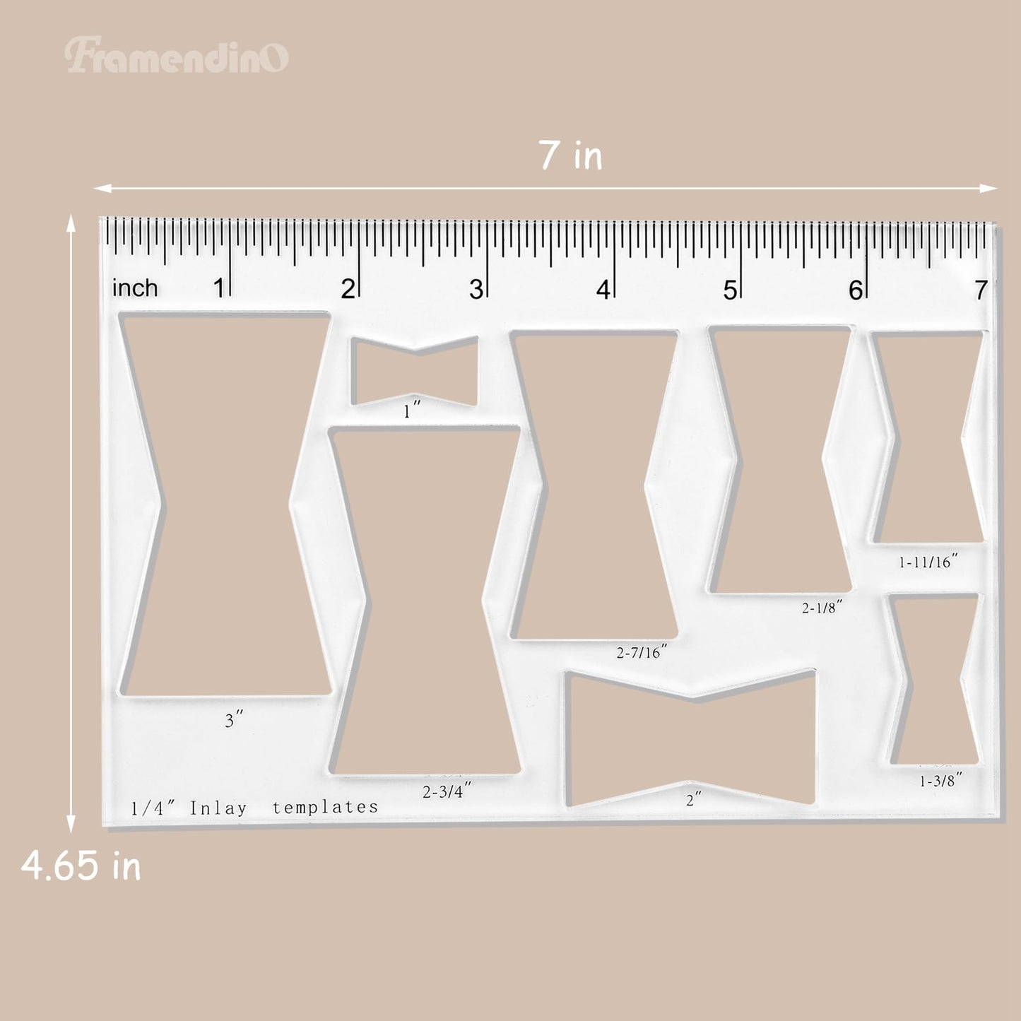 Framendino, Bowtie Acrylic Router Template for Woodworking 8 in 1 Bow Templates Jig Kit 1/4'' Thick (7x4.65 in)