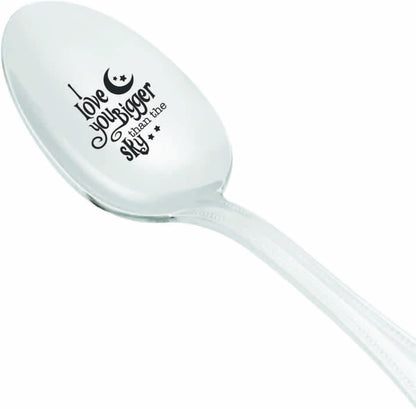 Engraved Spoon for Friendship Day, Daddy's Gifts, I Love You Bigger Than the Sky Spoon, 7 inches
