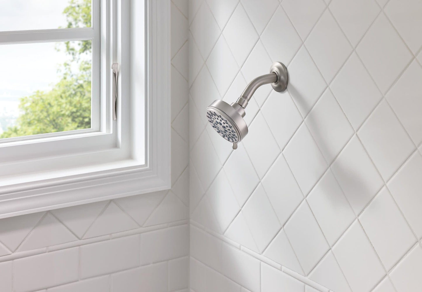 Moen Ignite Five-Function 3 3/4" Diameter Spray Head Wallmount, Spot Resist Brushed Nickel, 20090SRN