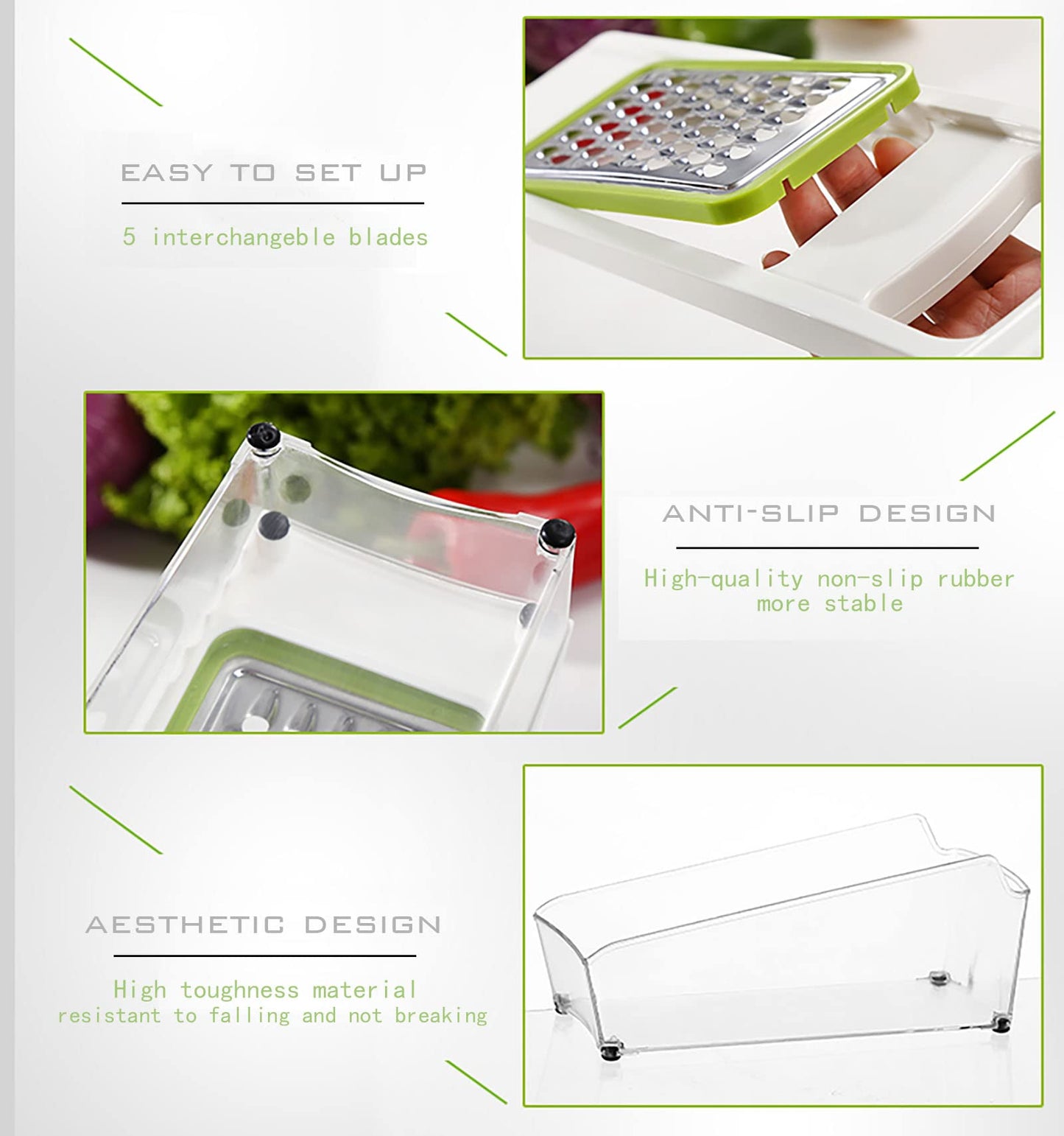 ADODU Graters For Kitchen, Cheese Grater with Container, Mandoline Slicer For Kitchen, Vegetable Grater, Carrot Shredder, Julienne Slicer and Peeler, Potato Slicer