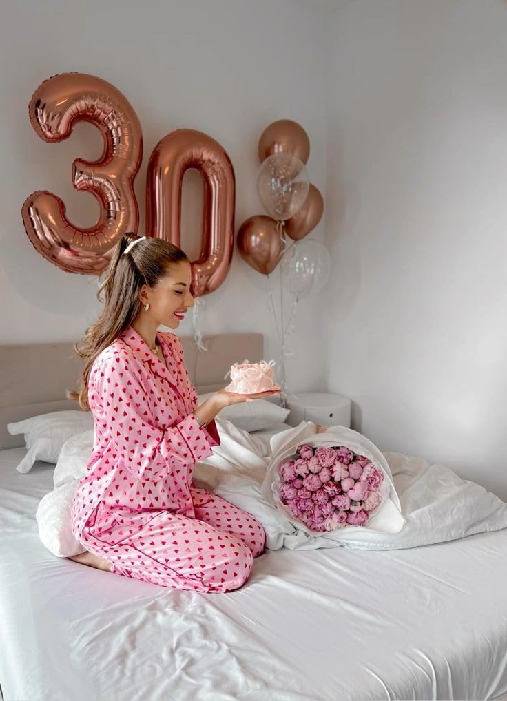Rose Gold Number Balloons by [Brand Name] - 40 Inch Large Birthday Decorations for 12 & 21 Year Celebrations