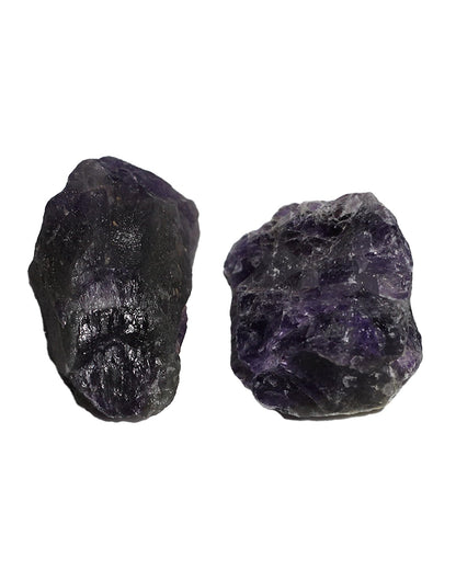 2 Pcs CRYSPAA Deep Amethyst Raw 1.7"-2.1"Crystal and Healing Stones, Selenite Crystals Bulk Rocks for Crafts, Gemstone Lapidary, Crystal Kit, Witch Decor,Chakra, for Women and Festival Day