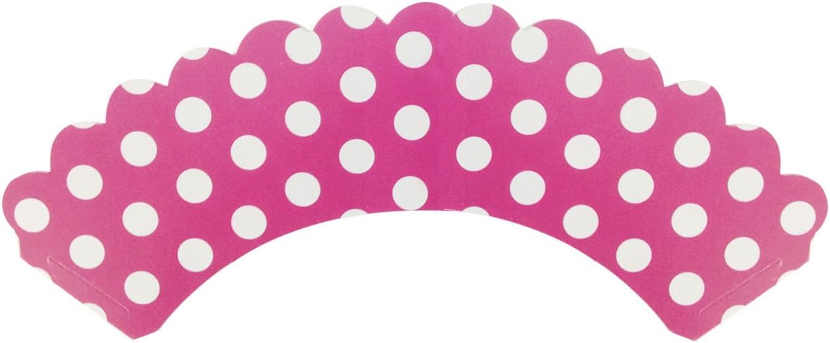 Wrapables Standard Size Hot Pink Polka Dots Cupcake Wrappers - Set of 20