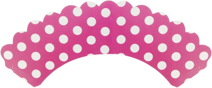 Wrapables Standard Size Hot Pink Polka Dots Cupcake Wrappers - Set of 20