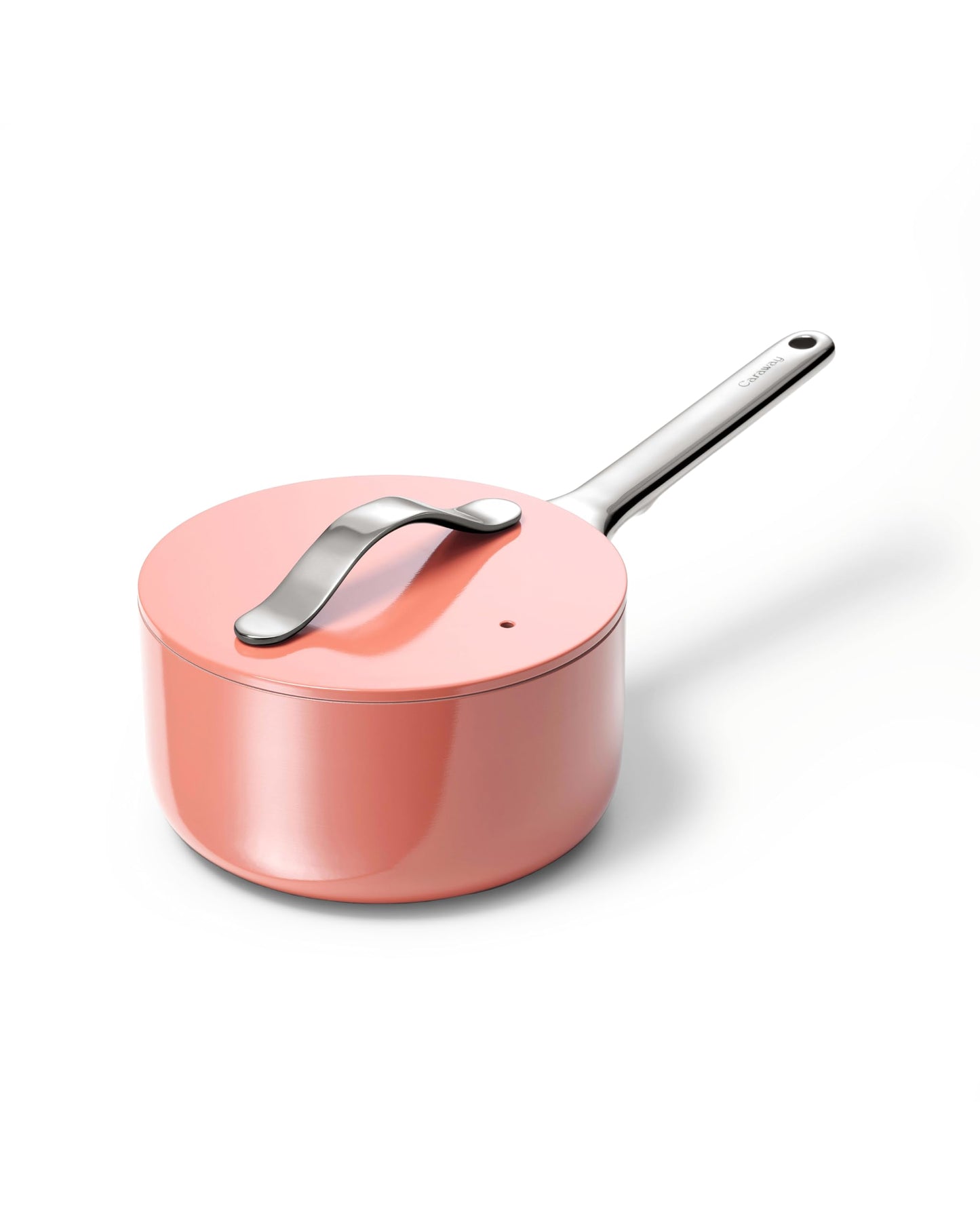 Caraway Nonstick Ceramic Sauce Pan with Lid (1.75 qt) - Non Toxic, PTFE & PFOA Free - Oven Safe & Compatible with All Stovetops (Gas, Electric & Induction) - Perracotta