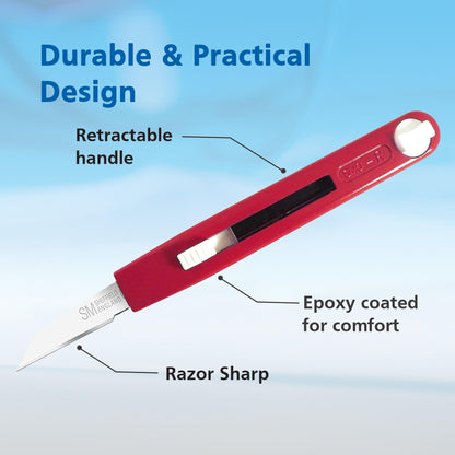 Swann Morton Dovetail Marking Utility Knife - Razor Sharp Craft & Hobby Blade, Precision Cutter Tool for Woodworking, Carbon Steel, Comes with Handle & 1 Blade, Holds up to 5