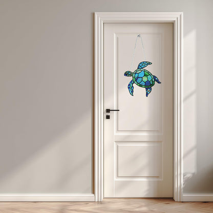 Turtle Hanging Diamond Art Kits for Adults, Sea Turtle Diamond Art Suncatchers, 5D Gem Art, Sun Catchers Indoor Window Acrylic DIY Crafts for Gift Home Decor