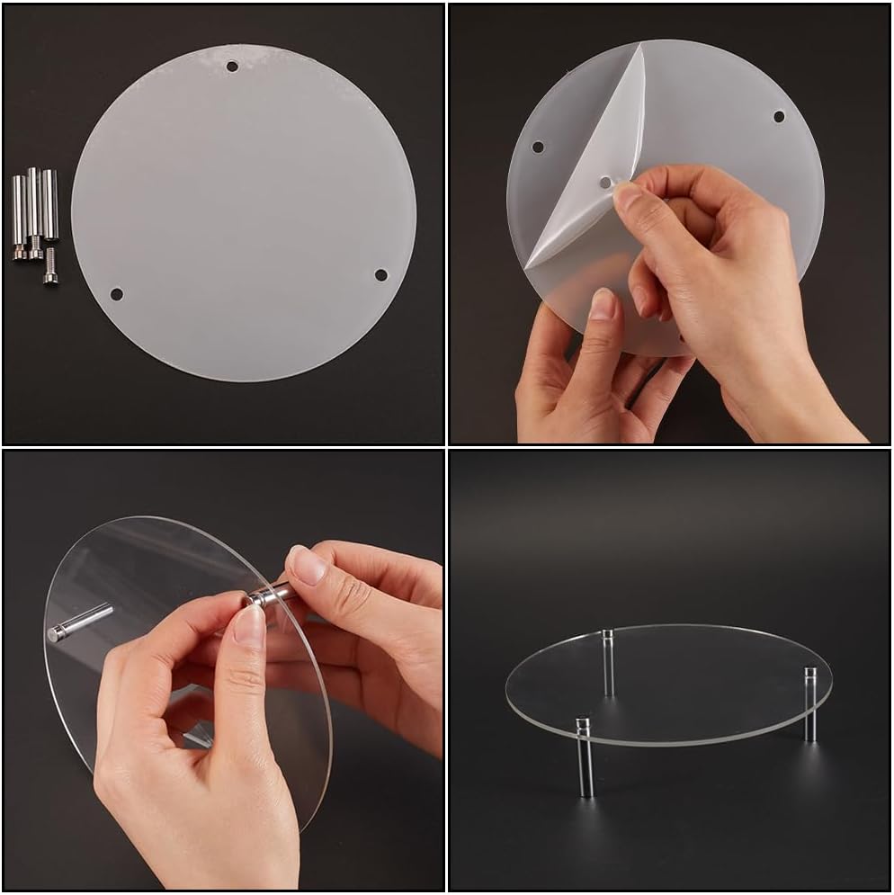 CRASPIRE Acrylic Cake Stands for Dessert Table, Clear Cupcake Display Holder, Round Food Organizer for Party Decoration