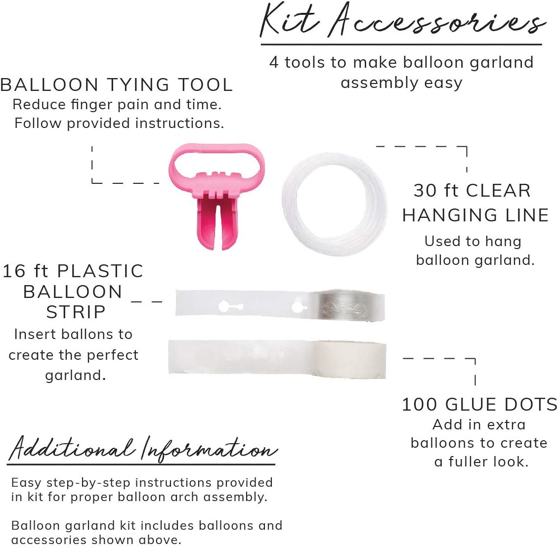 Balloon Garland Kit - Pink, White, Blush Balloons for Parties, Valentine's Day/Galentine's Party, Light Pink Balloon
