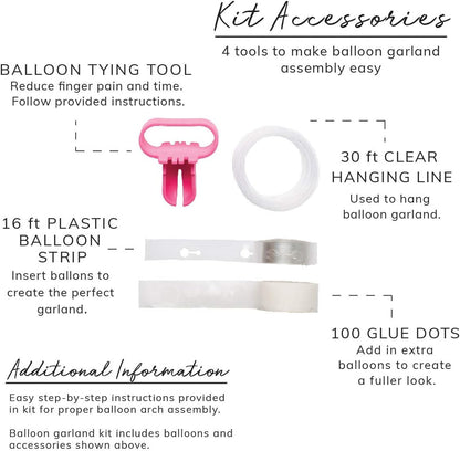 Balloon Garland Kit - Pink, White, Blush Balloons for Parties, Valentine's Day/Galentine's Party, Light Pink Balloon
