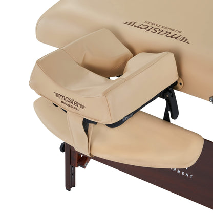 Master Massage 30" Del Ray Pro Portable Massage Table (30" Width x 84" Length) with Adjustable Table Height, 750lbs. Working Capacity- Massage Bed, Tattoo Table, Lash Table - Cream
