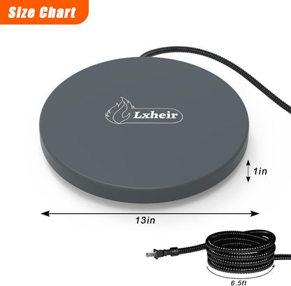 Lxheir 13'' 3-5 Chicken Water Heater, Heated Base for Metal Plastic Poultry Founts Waterer Gallons, Poultry Water