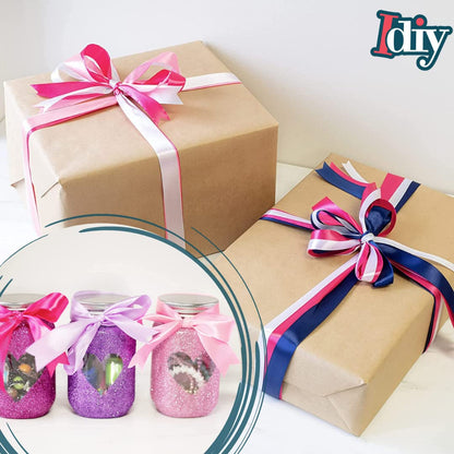 Satin Ribbon 36 Pack (1/2", 5 Yards Each) No Wire, DIY Arts & Crafts, Gift Wrapping Baskets, Wedding Decor, Sewing Projects, Party Favor Embellishment, Hair Bows, Floral, Baby Showers, Holiday Wreath
