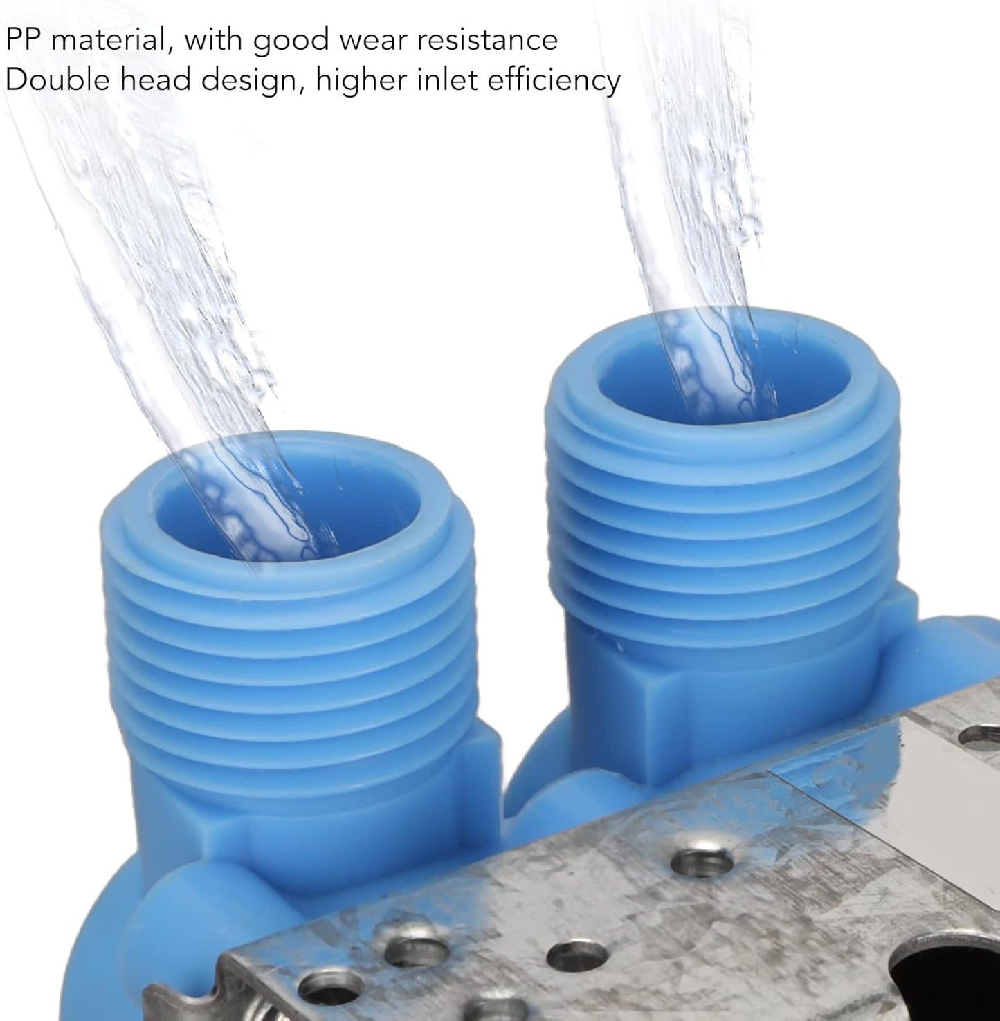 PP Double Head Water Inlet Valve Replacement Accessories for Washing Machine (110-120V)