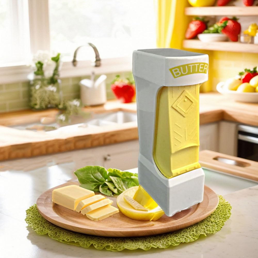 Portable Butter Cutter Slicer Single Stick, Butter Cutter and Storage Case, One Click Butter Dispenser Stick with Stainless Steel Blade, Butter Slicers for Butter Squares, Bread, Cheese