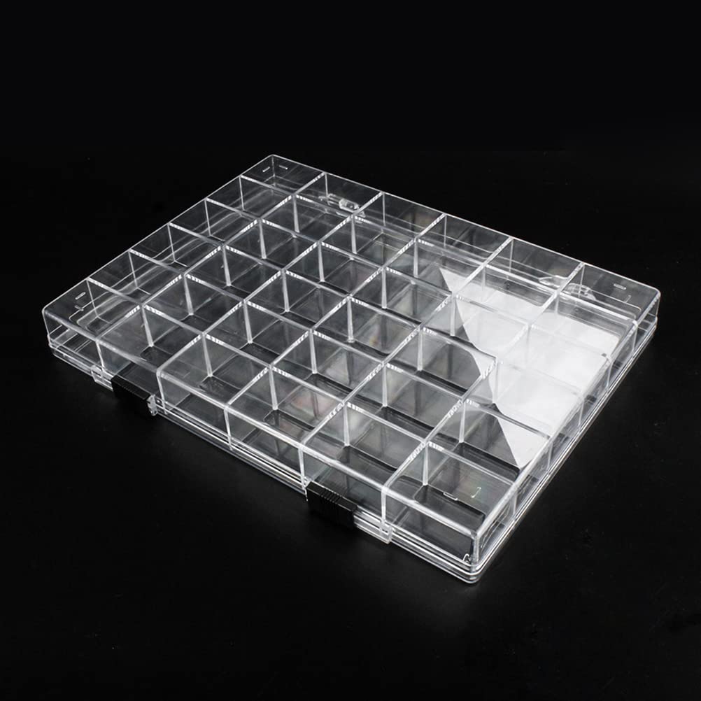 Chemlliy 36 Grids Clear Plastic Organizer Box, Craft Storage Container for Beads Organizer, Art DIY, Crafts Jewelry Storage, Fishing Tackles, Rock Collection, 1 Pack