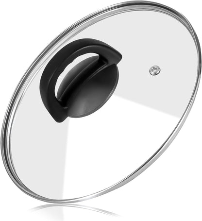 Tempered Glass Pan Lid, 8" Pot Cover with Heat Resistant Handle for Frying Pan, Skillet, Cast Iron, Wok