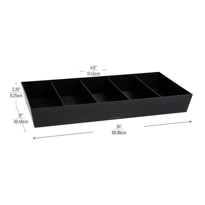 Mind Reader Snack Tray, Countertop Organizer, Snack Tray, Pantry, Breakroom, Kitchen, Black