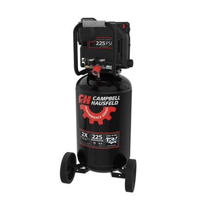 Campbell Hausfeld 15 Gallon Vertical Air Compressor, 225 PSI, Oil‑Free
