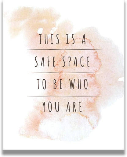 Govivo Therapist Office Decor, This Is A Safe Space Wall Art for School Counselor, 11x14 Unframed Print