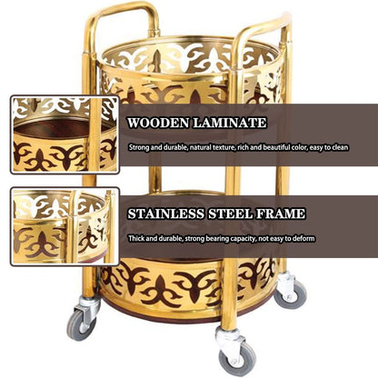 Portable Mobile Double Armrest Drink Cart, Bar Cart with Wheels High-end Restaurant Luxury Style Serving Cart, Housewarming Gift(Gold)