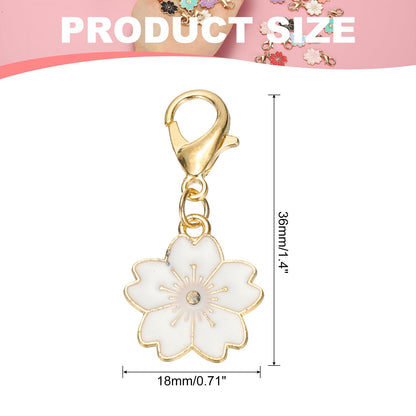 PATIKIL Flower Crochet Stitch Markers, 50 Pack 1.4" Metal Knitting Markers Cherry Blossom Removable Lobster Clasp Charm Locking Cute Stitch Marker for Sewing Crocheting DIY Craft, White