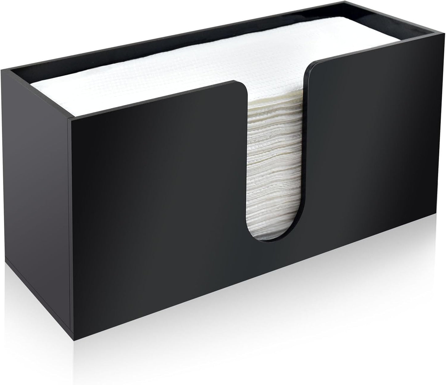 1Pack Countertop, Paper Towel Holder Black Acrylic Napkin Dispenser, Multifold Paper Towel Dispenser for Z-fold C-fold