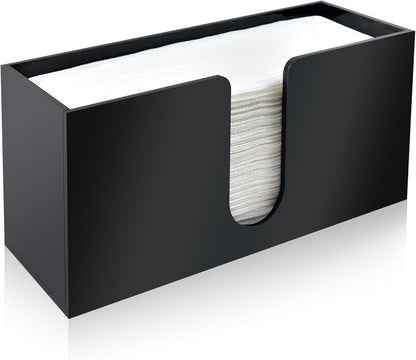 1Pack Countertop, Paper Towel Holder Black Acrylic Napkin Dispenser, Multifold Paper Towel Dispenser for Z-fold C-fold