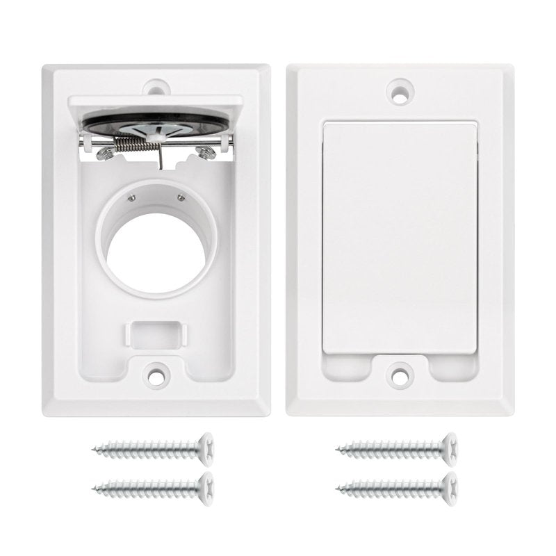 ANTOBLE Central Vacuum Square Door Inlet Wall Valve Plate Central Vacuum Wall Plate Replacement Parts for Nutone Beam VacuFlow Electrolux Central Vac System (2 Pack, No Electric Connector)