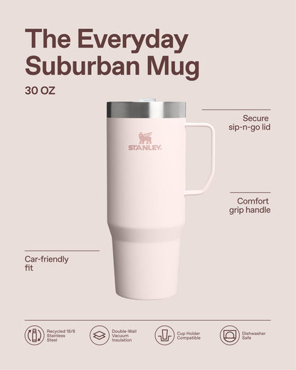STANLEY The Everyday Suburban Mug | 30 oz | Drink Through Lid | Cup for Coffee, Tea and Drinks | Insulated Stainless Steel Coffee Mug | BPA-Free | Dried Pine