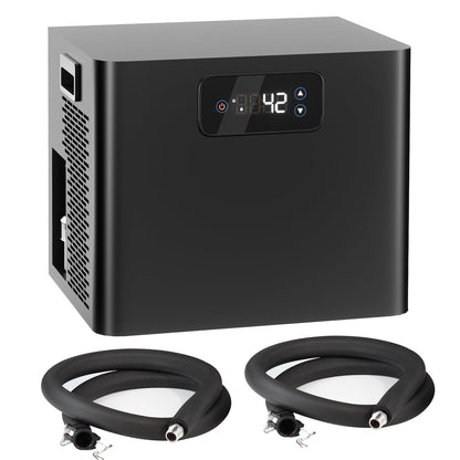 Ice Bath Water Chiller for Cold Plunge Tubs, 1/3HP Upgraded Cold Plunge Chiller with Built-in Pump & Filter, Submersible Pump, Insulated Hoses, Ideal for Cold Therapy Recovery Ice Bath Tubs 110V