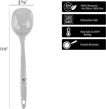 Reston Lloyd Cooking Spoon, Serving, Basting, Mixing, Heat Resistant, BPA Free Melamine, Set of 6, Plum