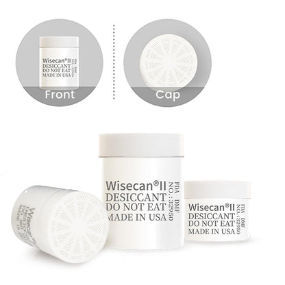 Wisesorb 1 Gram 100 Pack Silica Gel Canister, Desiccant Canister, Silica Gel Capsules, Desiccant Capsules, Moisture Absorbers for Food Storage, Food Safe Dehumidifiers Wisecan